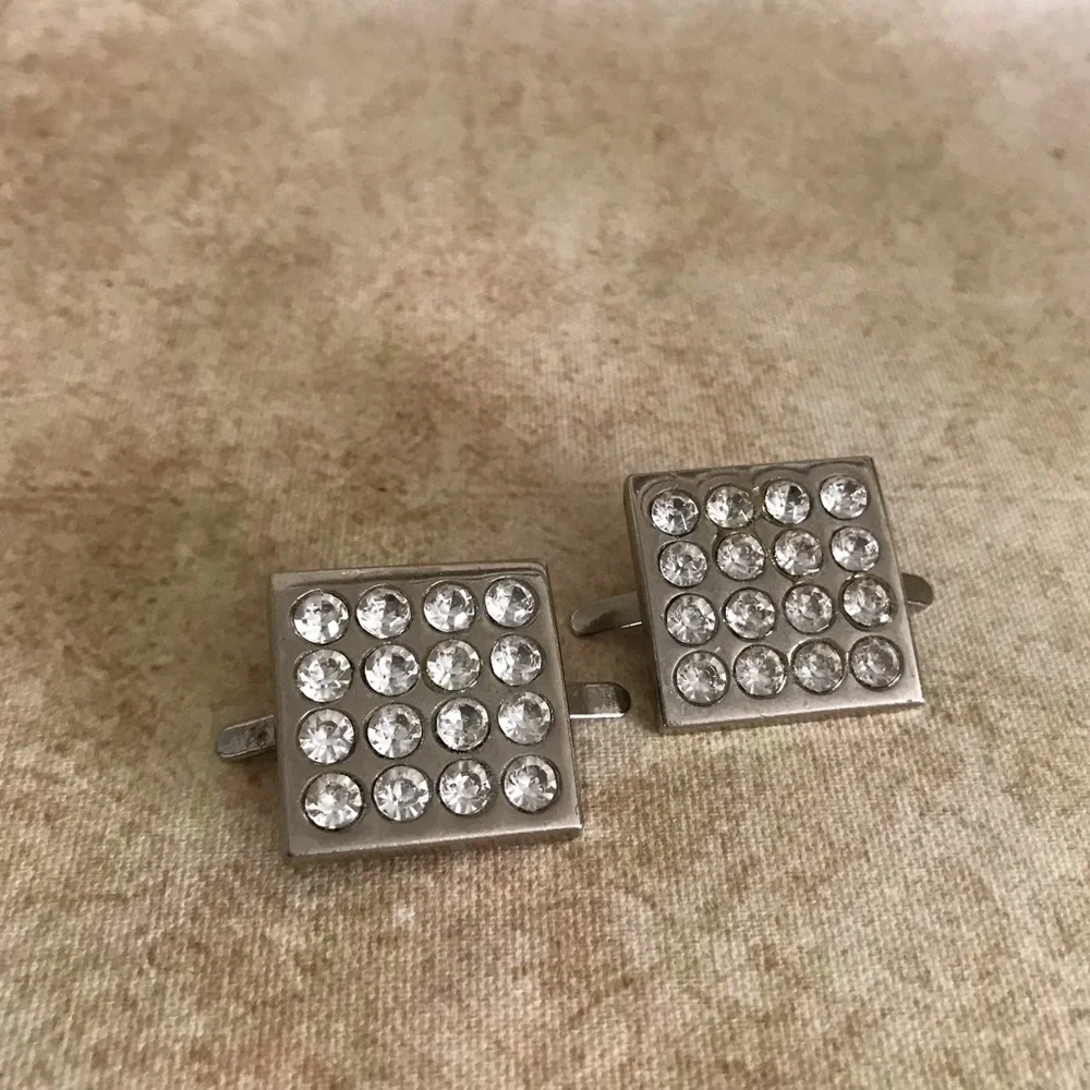 Vintage Metal & Crystal Shoe Clips